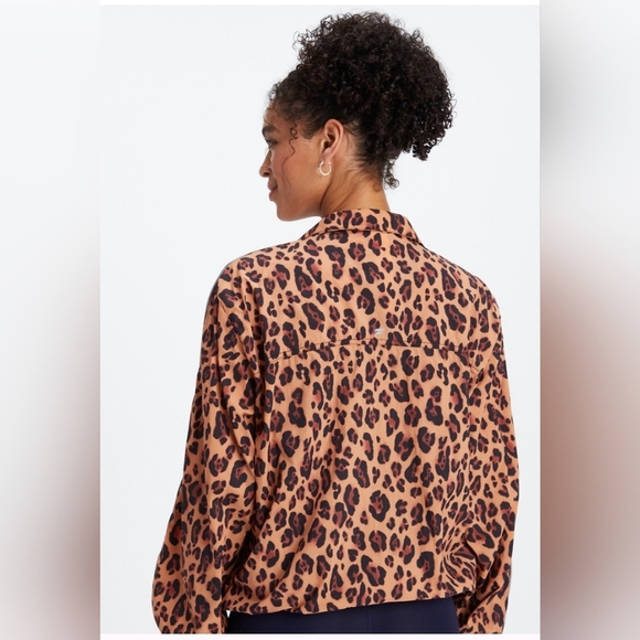 Fabletics Black and Tan Animal Print Jacket - Picture 2 of 9